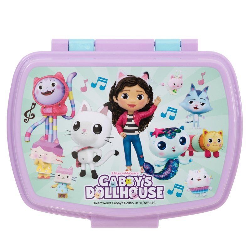 Dětský box na svačinu Gabby's Dollhouse – plastový, BPA free, 17 × 14 cm