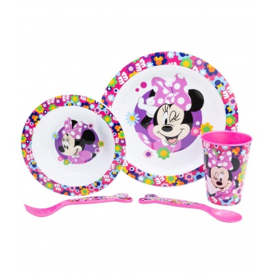 Dětský jídelní set Minnie Mouse Micro 5-dílný – plastové nádobí pro děti