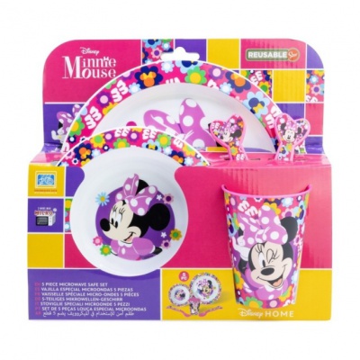 Detský jedálenský set Minnie Mouse Micro 5-dielny – plastový riad pre deti