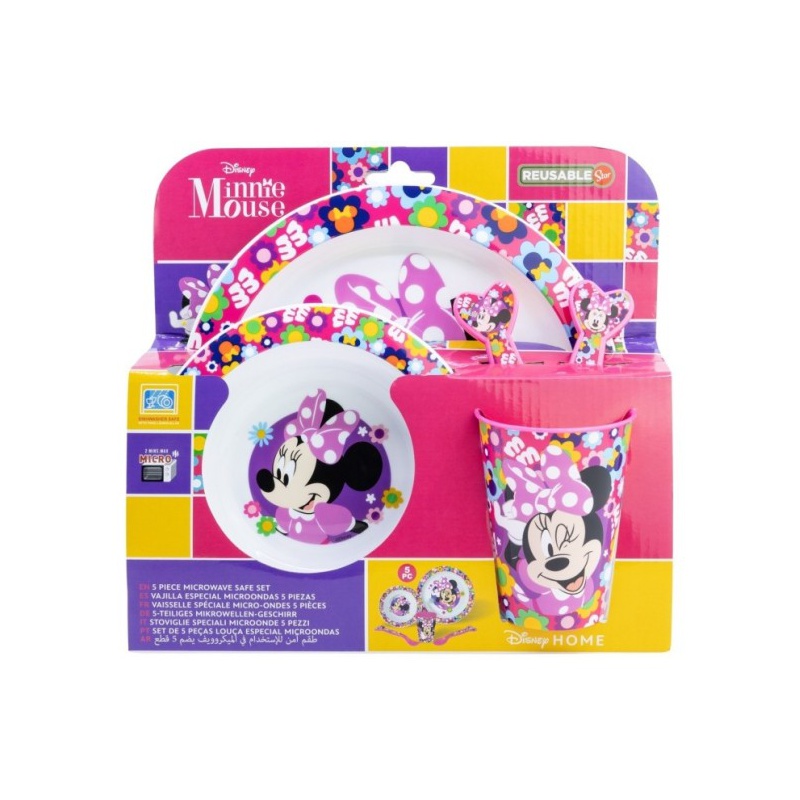 Detský jedálenský set Minnie Mouse Micro 5-dielny – plastový riad pre deti