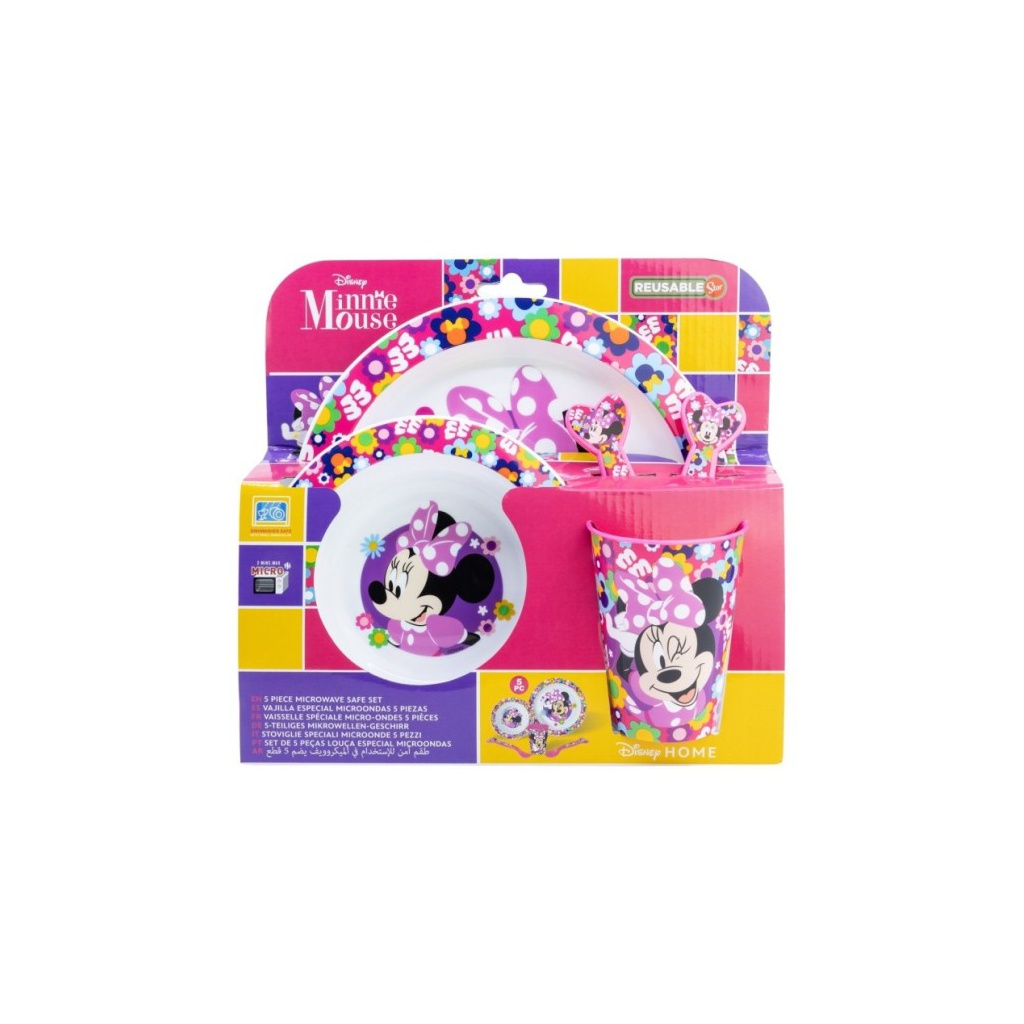 Detský jedálenský set Minnie Mouse Micro 5-dielny – plastový riad pre deti