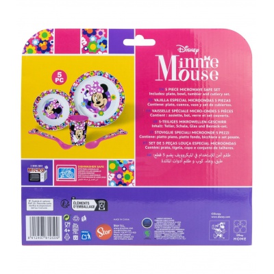 Dětský jídelní set Minnie Mouse Micro 5-dílný – plastové nádobí pro děti