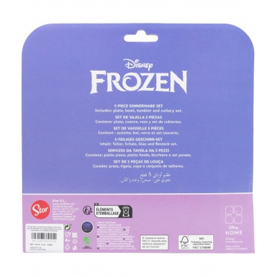 Detský jedálenský set Disney Frozen 5 dielny tanier miska pohár príbor