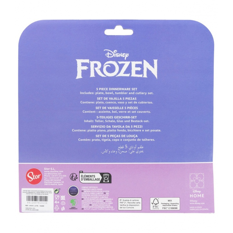 Detský jedálenský set Disney Frozen 5 dielny tanier miska pohár príbor