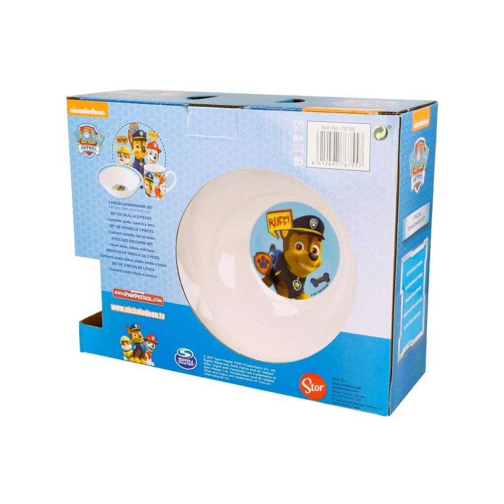 Detská keramická súprava Paw Patrol 3 ks – tanier, miska, hrnček