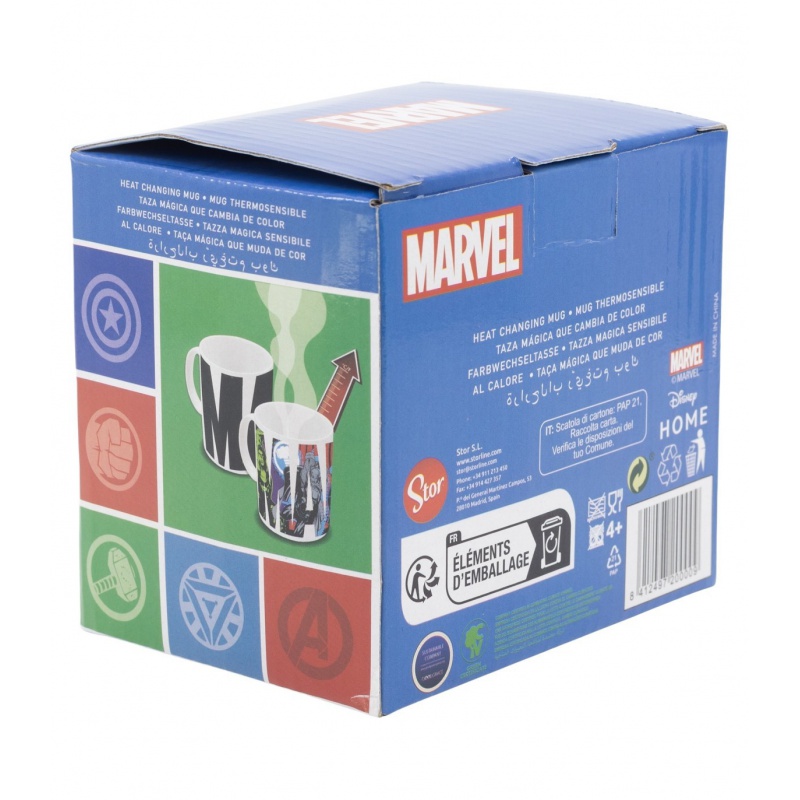 Keramický termo hrnček Avengers 325 ml – meniaci farbu Marvel šálka v darčekovej krabičke