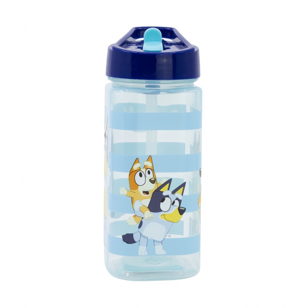 Dětská láhev Bluey 510 ml s brčkem – plastová BPA free