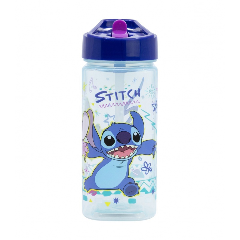 Detská fľaša Lilo & Stitch 510 ml so slamkou – plastová BPA free