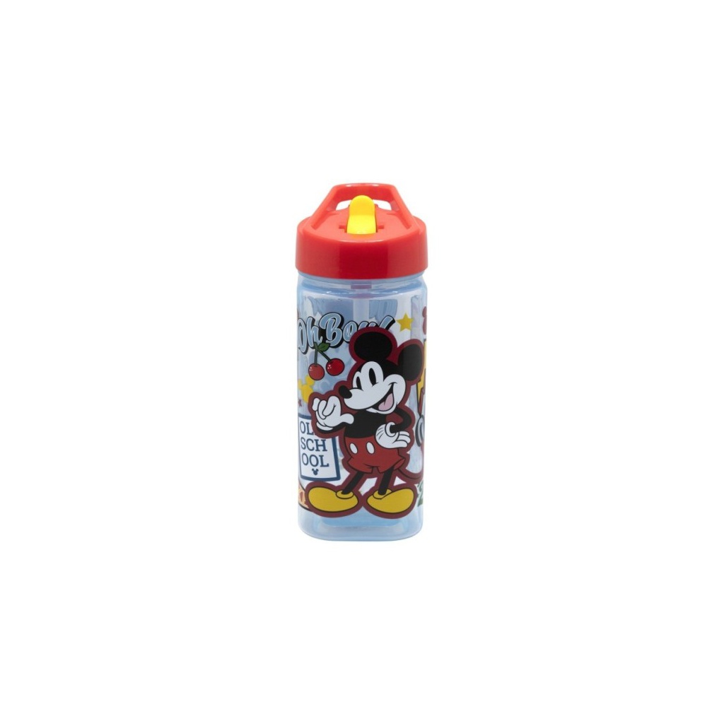 Detská fľaša Mickey Mouse 510 ml so slamkou – plastová BPA free
