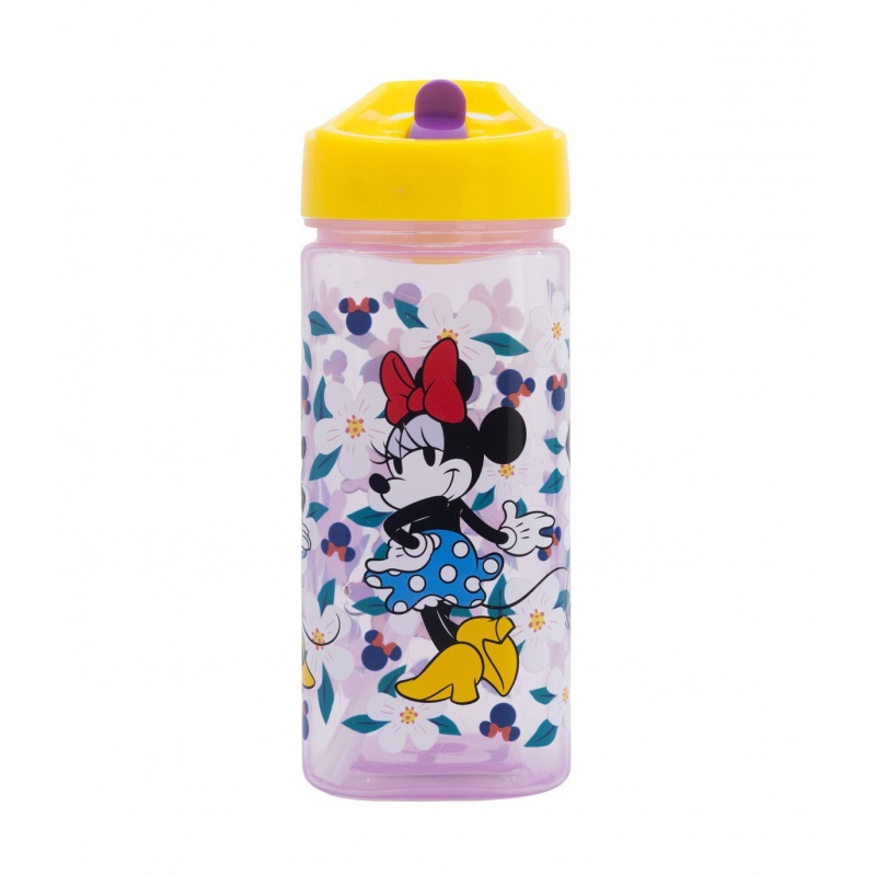 Detská fľaša Minnie Mouse 510 ml so slamkou – plastová BPA free