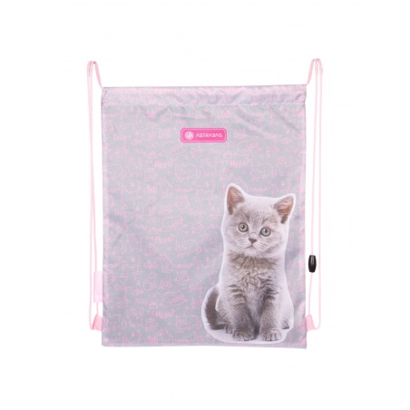 Vrecko na prezuvky AstraBAG Pinky Kitty AD1 – školské vrecko na chrbát