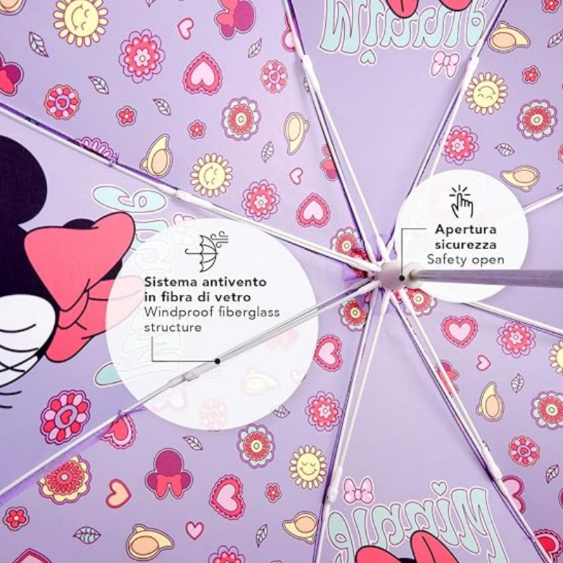 Dětský deštník Minnie Mouse Perletti Kids 66 cm – manuální