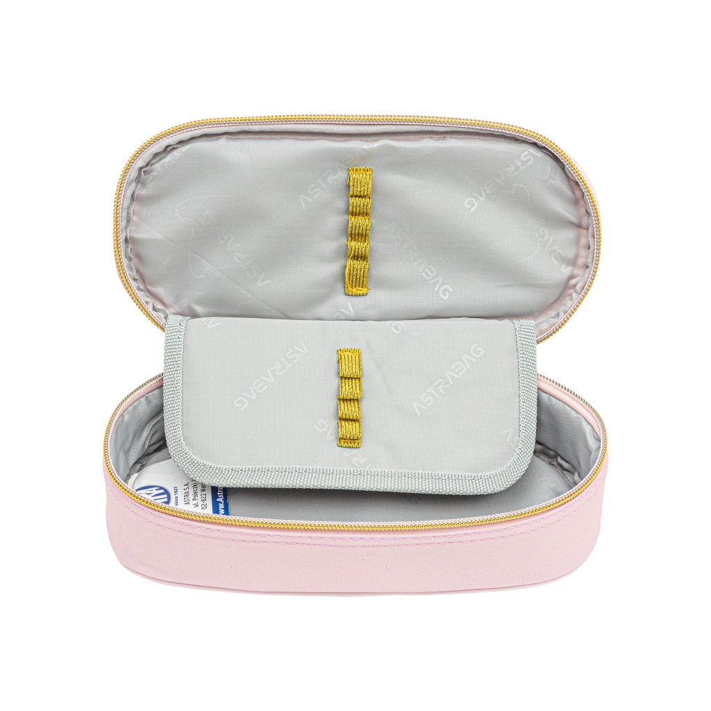 Jednokomorový penál / pouzdro AstraBAG Fluffy Pearl Pink, 503025074