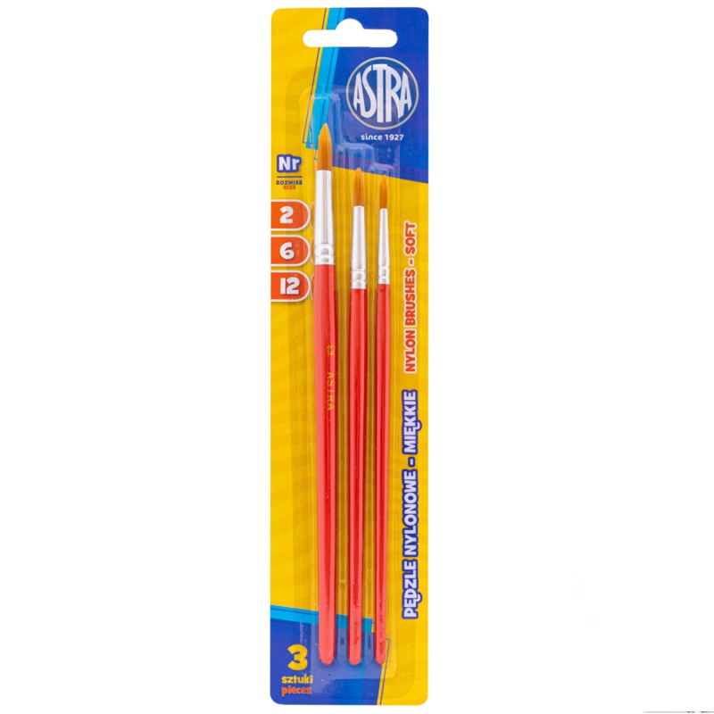 ASTRA Sada nylonových štětců, 3ks/vel. 2-6-12, 315023006