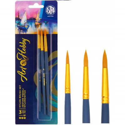 Sada 40 nylonových štetcov ASTRA je ideálna pre školskú výtvarnú výchovu aj domáce tvorenie. Mäkké syntetické štetiny umožňujú p