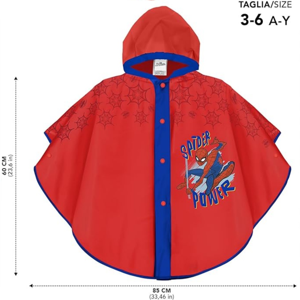 Detské pončo do dažďa Perletti Kids Spiderman 3–6 rokov