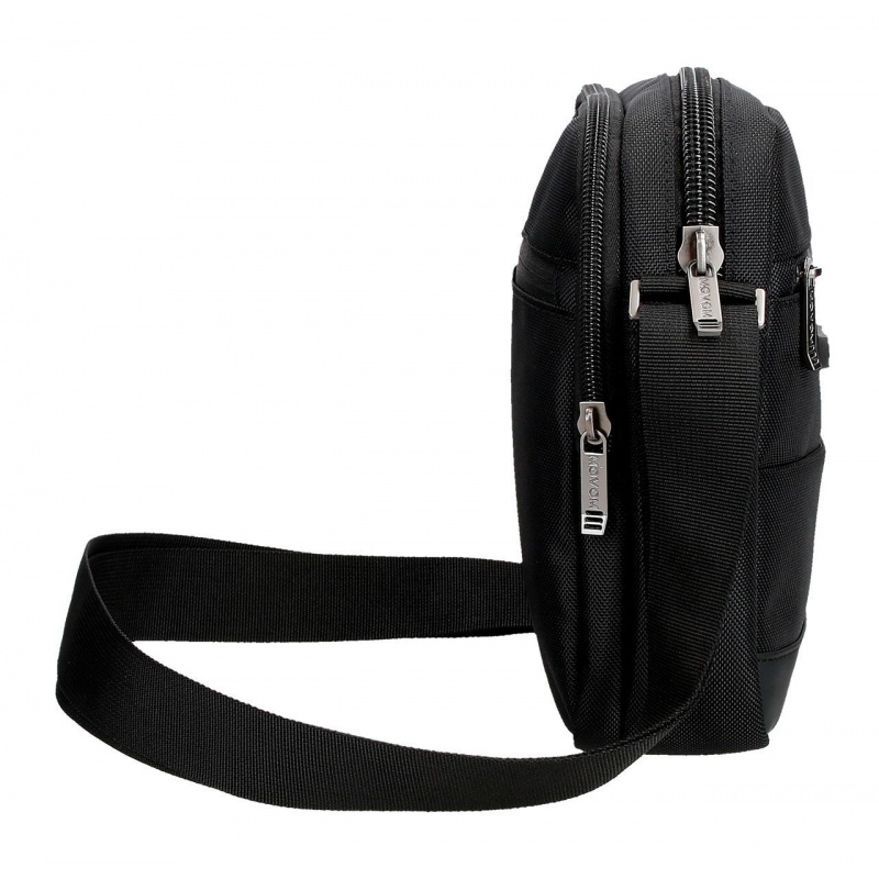 Pánska crossbody taška Movom Buster Black 22 cm – 2 komory