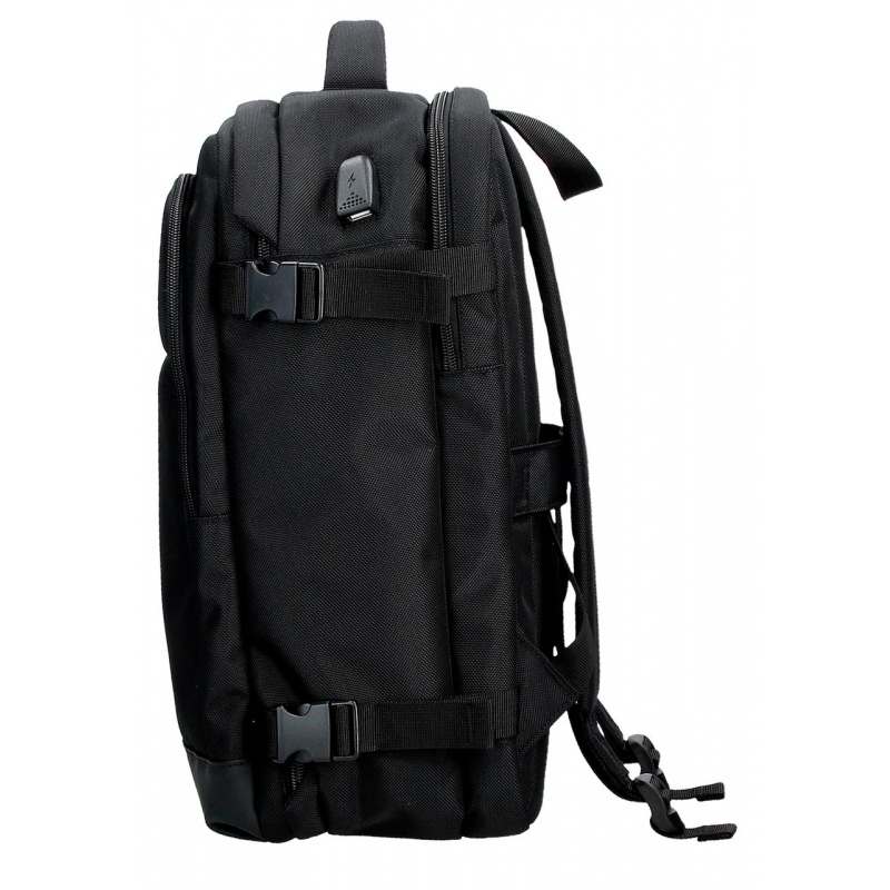 Cestovný batoh na notebook 40 cm – Movom Buster Black, 15,6", USB, 5342821