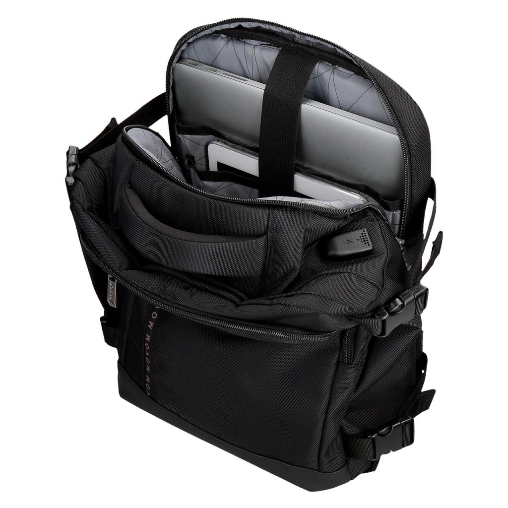 Cestovný batoh na notebook 40 cm – Movom Buster Black, 15,6", USB, 5342821