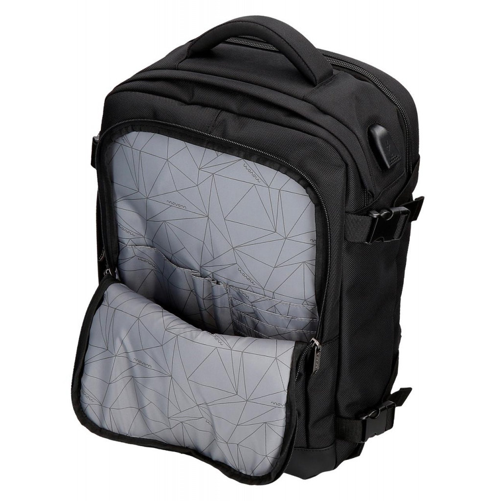 Cestovný batoh Movom Buster Black 40 cm – batoh s USB portom