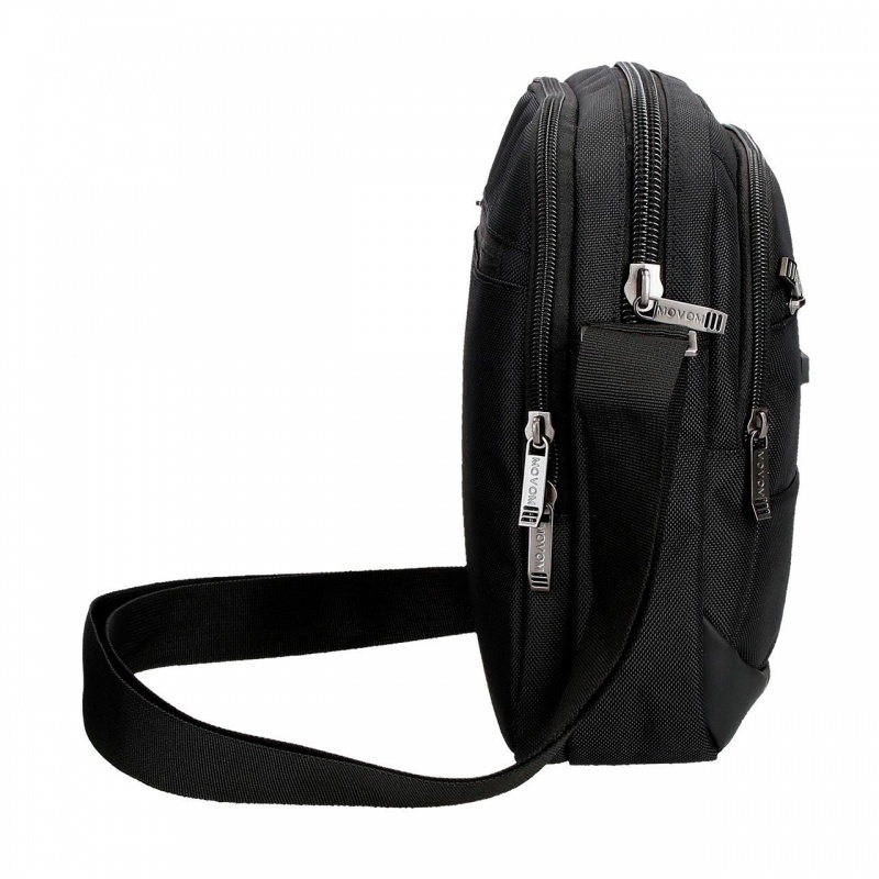 Pánská crossbody taška Movem Buster Black 27 cm – 2 komory