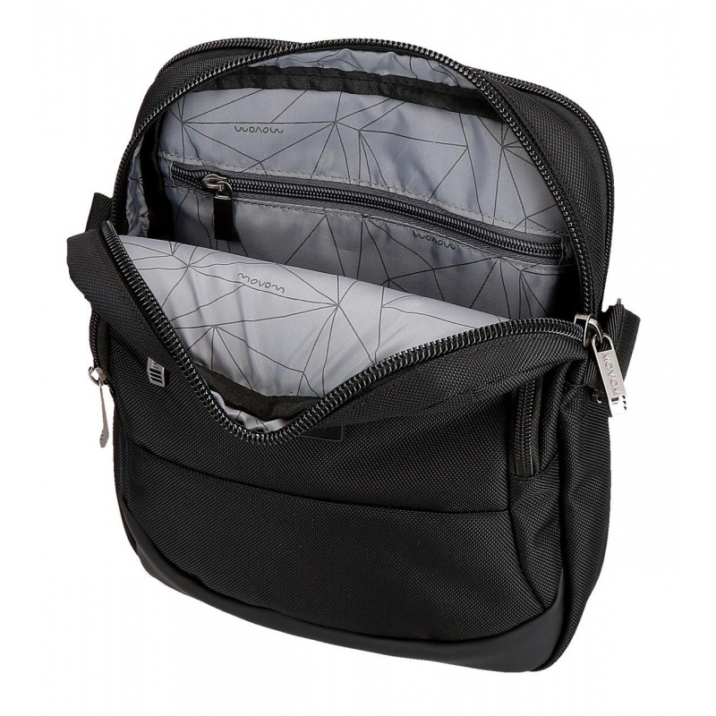 Pánska crossbody taška Movom Buster Black 27 cm – 2 komory