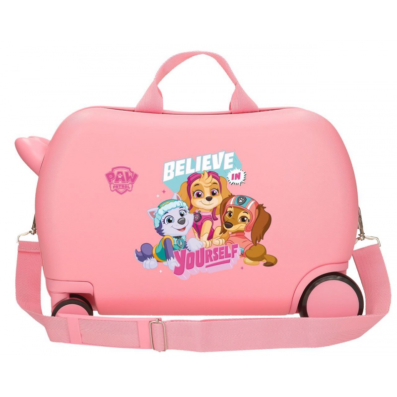 Detský kufor Paw Patrol Believe in Yourself – kufor na kolieskach a odrážadlo