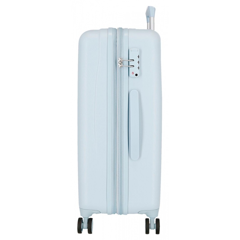 Cestovný kufor Movom Best Wishes Blue 65 cm – ABS kufor s TSA zámkom a expandérom