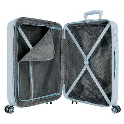 Cestovný kufor Movom Best Wishes Blue 65 cm – ABS kufor s TSA zámkom a expandérom