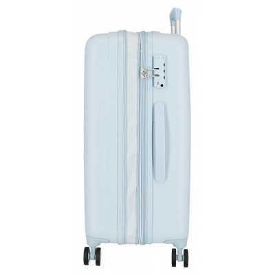 Cestovní kufr Movem Best Wishes Blue 65 cm – ABS kufr s TSA zámkem a expandérem
