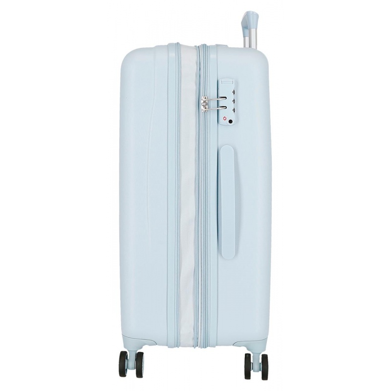 Cestovní kufr Movem Best Wishes Blue 65 cm – ABS kufr s TSA zámkem a expandérem