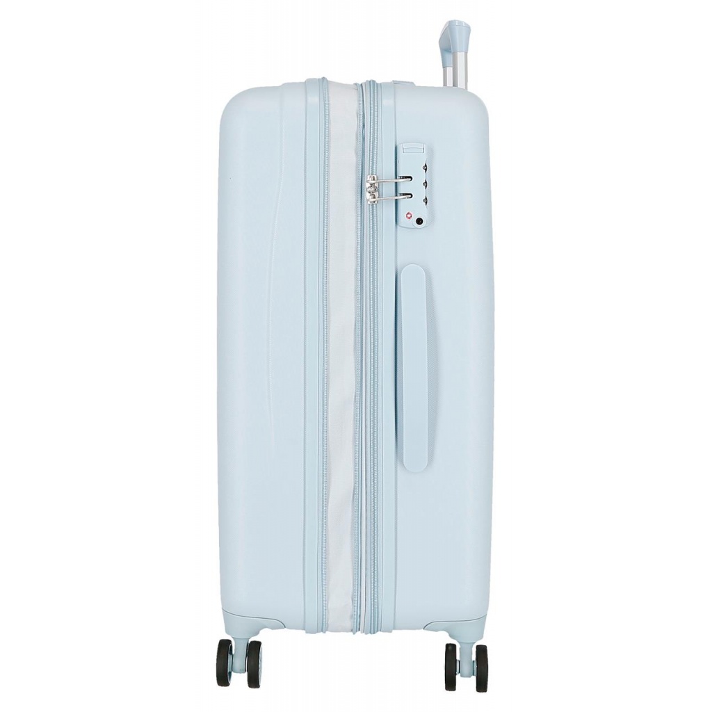 Cestovný kufor Movom Best Wishes Blue 65 cm – ABS kufor s TSA zámkom a expandérom