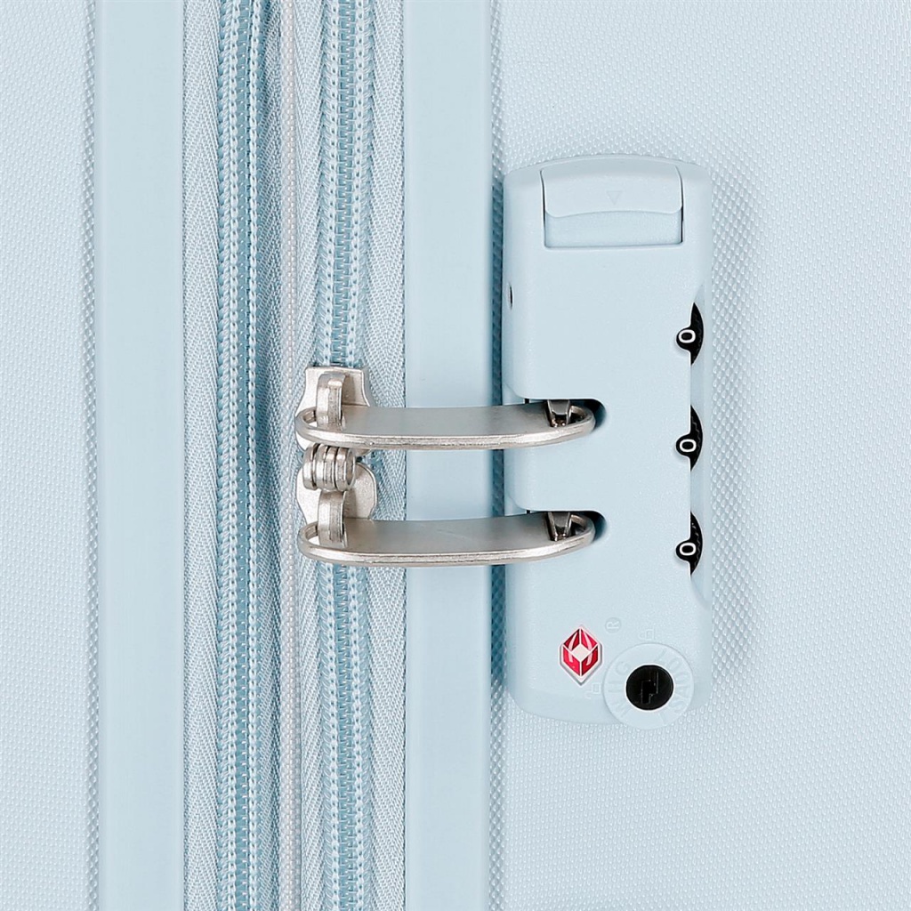 Cestovní kufr Movem Best Wishes Blue 65 cm – ABS kufr s TSA zámkem a expandérem