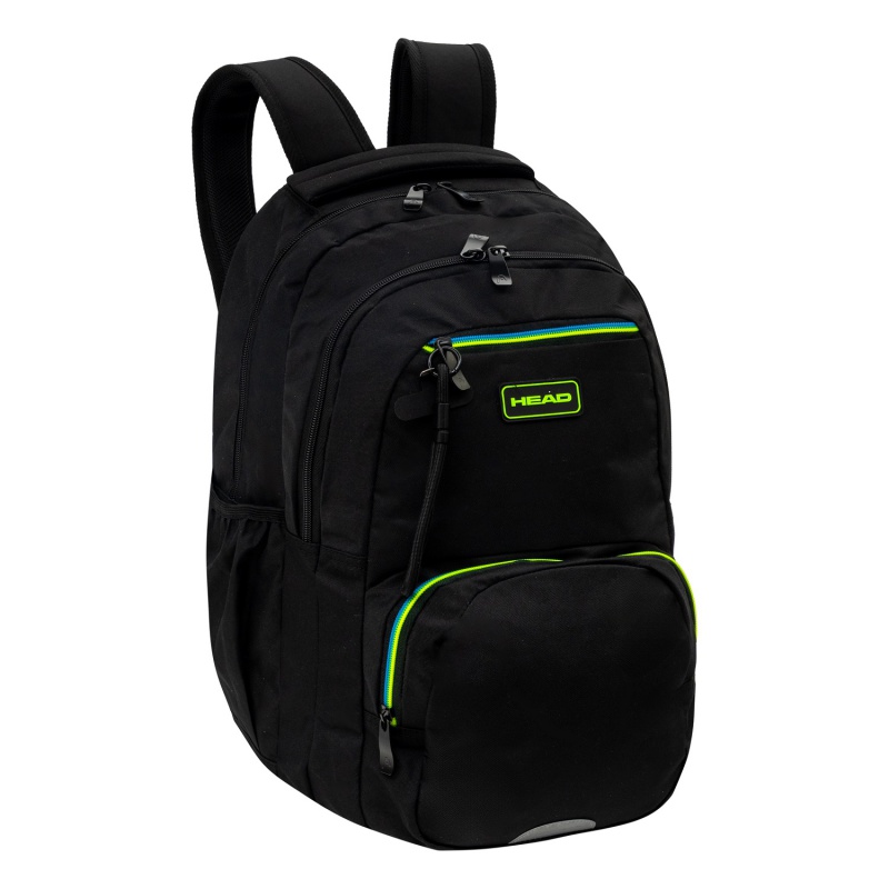 Školský batoh HEAD BLACK GREEN/BLUE AB200 44×32×19 cm