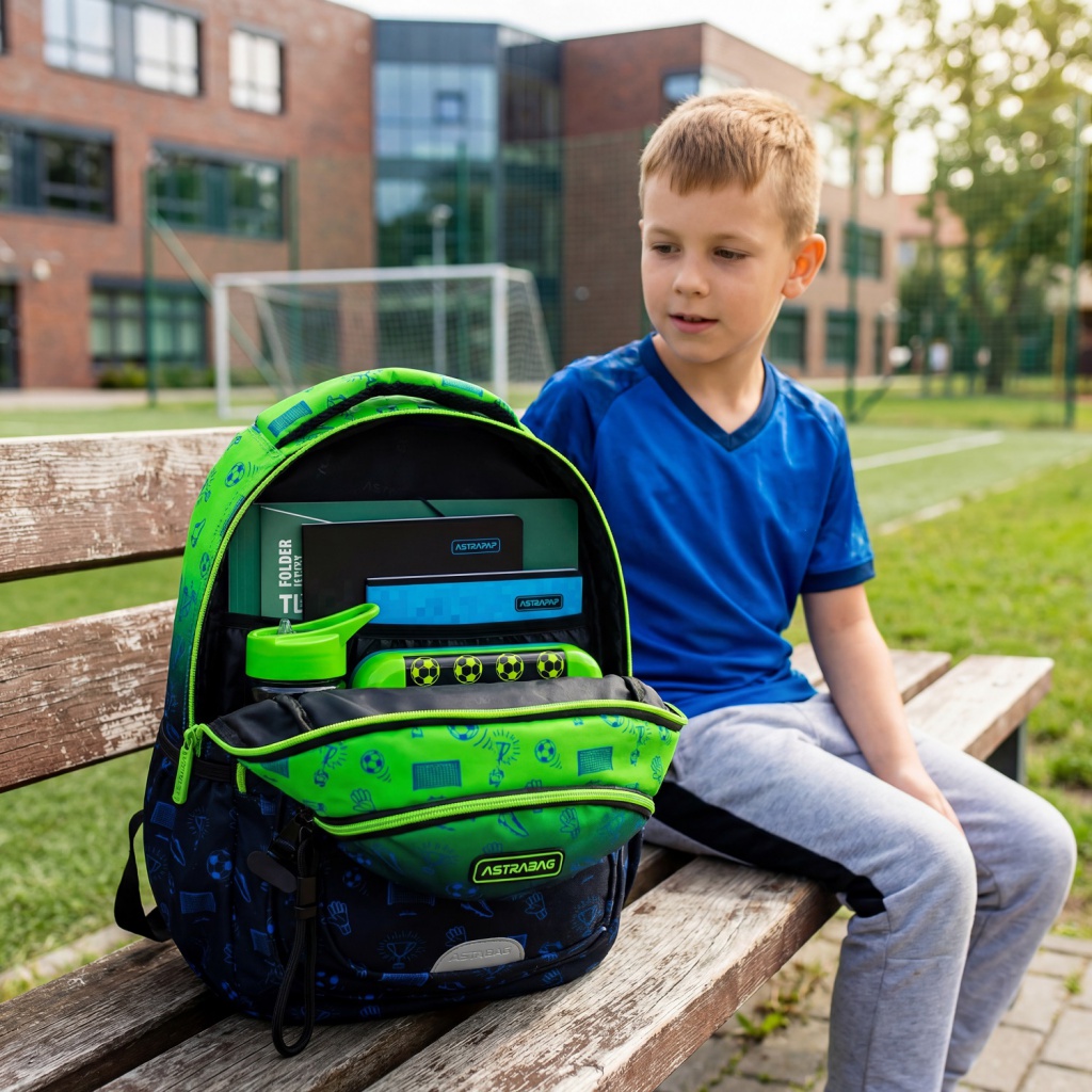 Školský batoh AstraBAG OMBRE FOOTBALL AB300 42×30×19 cm