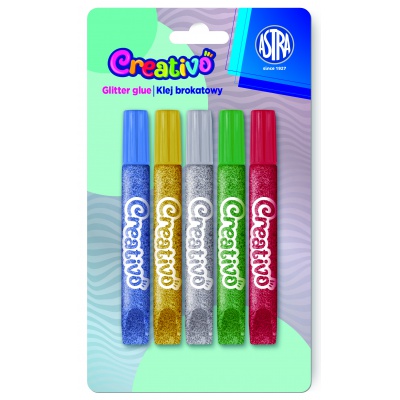 CREATIVO Glitrové lepidlo se třpytkami, 5x10,5ml, 332112001