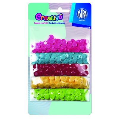Flitrové konfety Astra Creativo kolieska 1000 ks – mix farieb