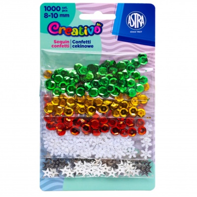 Flitrové konfety Astra Creativo vianočný mix 1000 ks