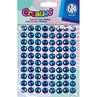 CREATIVO Dekorační samolepící kamínky, 11 mm, 80 ks, MODRÝ ZAFÍR, 335118010