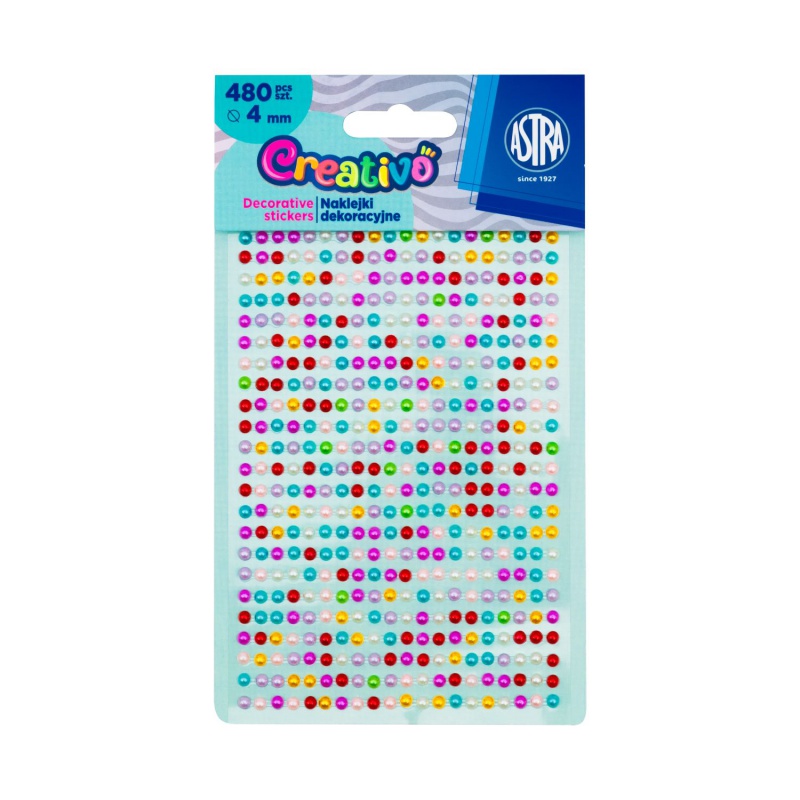Farebné samolepiace dekoračné perličky 11 mm 80 ks Astra Creativo