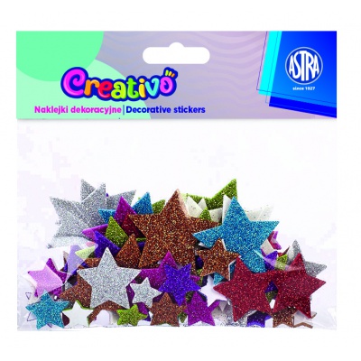 CREATIVO Glitrové nálepky HVĚZDIČKY, mix velikostí, 335117010