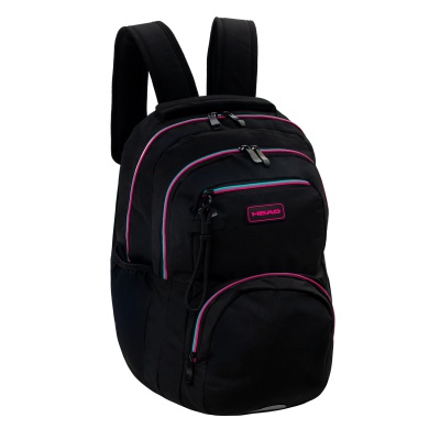 Školský batoh HEAD BLACK PINK/MINT AB200 – 3 komory, notebook, ergonomický