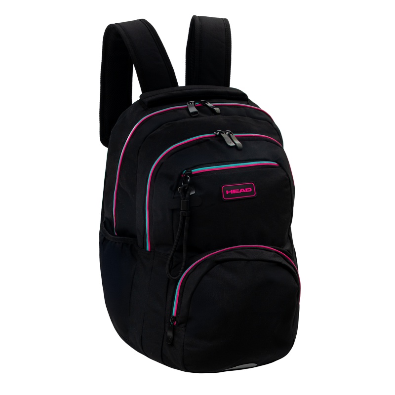 Školský batoh HEAD BLACK PINK/MINT AB200 – 3 komory, notebook, ergonomický