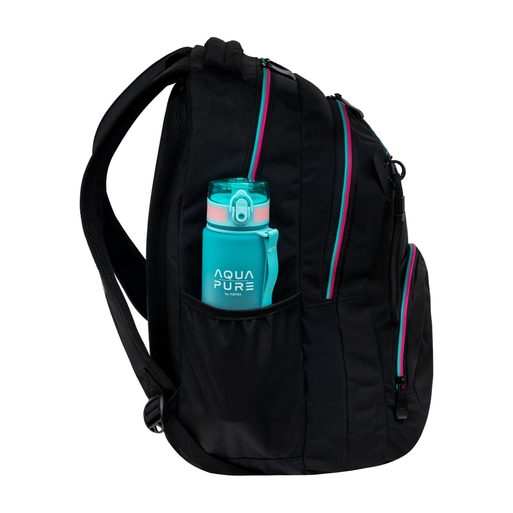 Školský batoh HEAD BLACK PINK/MINT AB200 – 3 komory, notebook, ergonomický