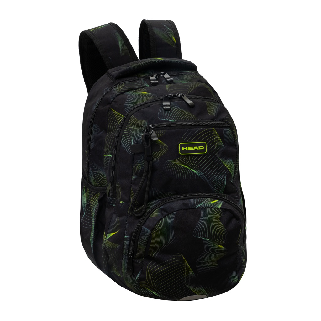 Školský batoh HEAD GREEN WAVE AB200 – 3 komory, notebook, ergonomický
