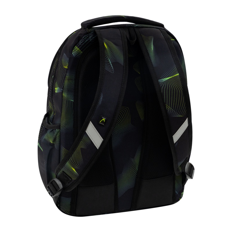 Školský batoh HEAD GREEN WAVE AB200 – 3 komory, notebook, ergonomický