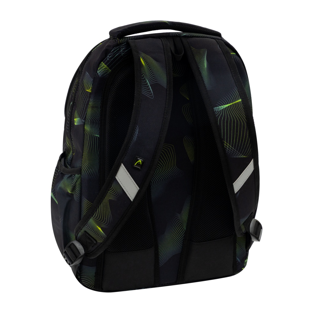 Školský batoh HEAD GREEN WAVE AB200 – 3 komory, notebook, ergonomický