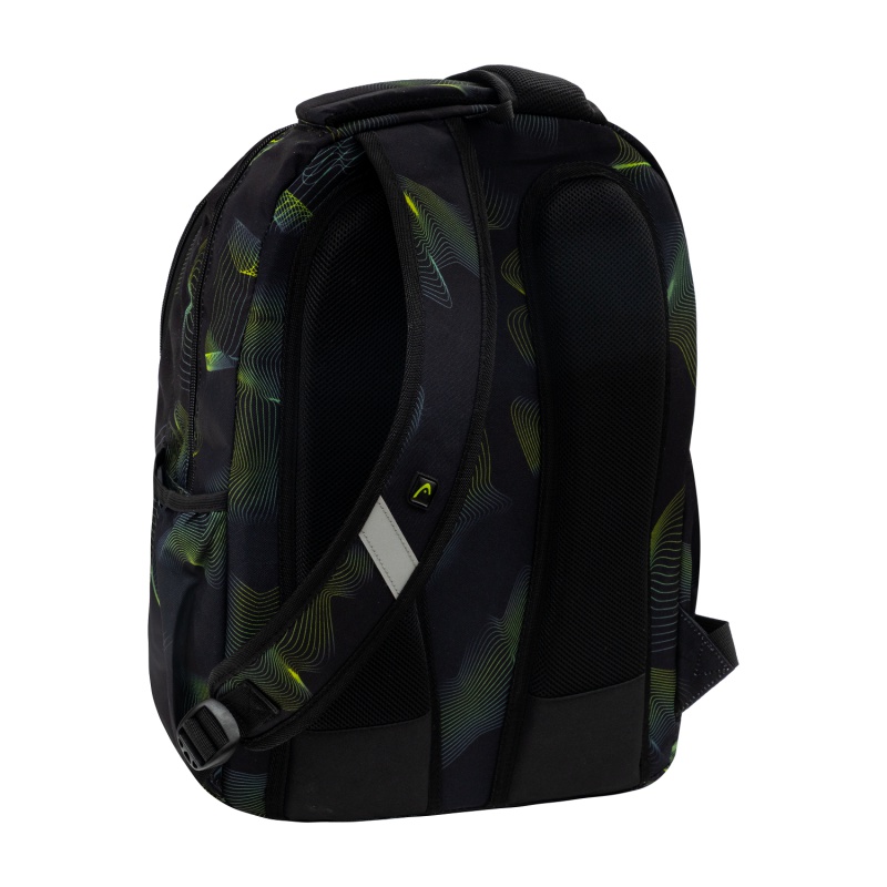 Školský batoh HEAD GREEN WAVE AB200 – 3 komory, notebook, ergonomický