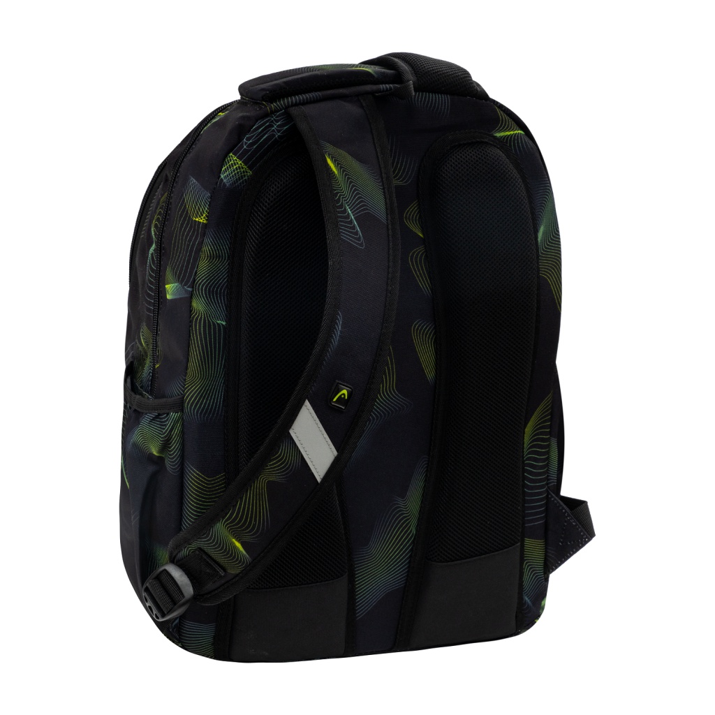 Školský batoh HEAD GREEN WAVE AB200 – 3 komory, notebook, ergonomický