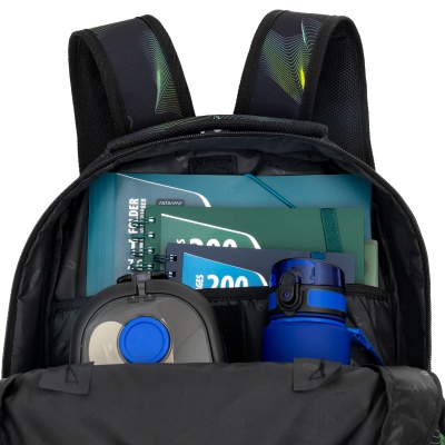 Školský batoh HEAD GREEN WAVE AB200 – 3 komory, notebook, ergonomický